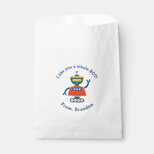 Sachets En Papier Petits enfants Valentines Jour Robot (Devant)