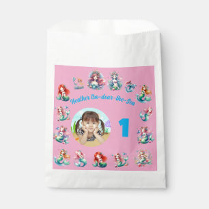 Sachets En Papier Photo d'anniversaire de 1 an de sirène magique sou