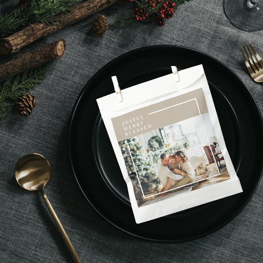 Sachets En Papier Photo de famille moderne | Joyeux Joyeux Joyeux Bé