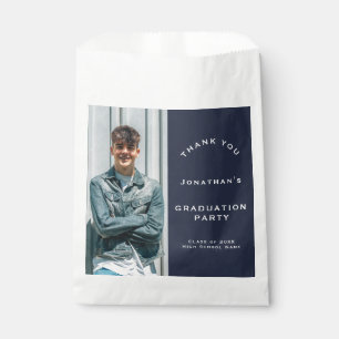 Sachets En Papier Photo de promo Fête de fin d'études Navy Merci
