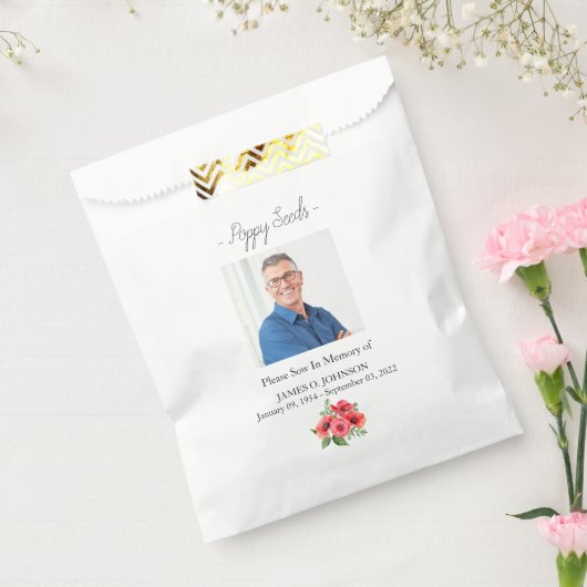 Sachets En Papier Photo Funérailles Memorial Poppy Seed (Scellé)