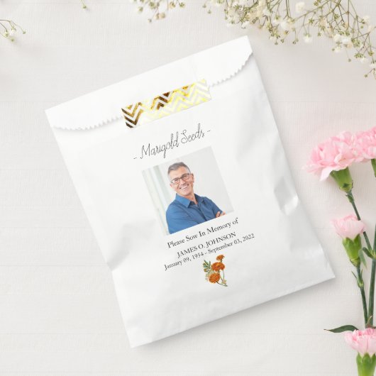 Sachets En Papier Photo Memorial Marigold Seed Funeral (Scellé)