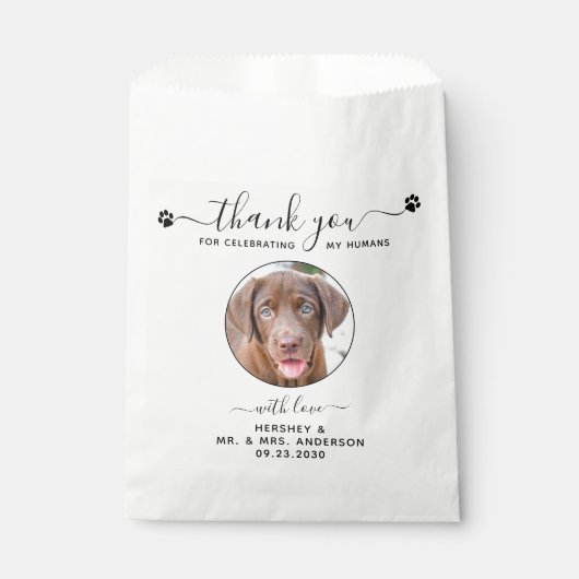 Sachets En Papier Photo moderne Sac Doggie Merci Faveurs de mariage (Devant)
