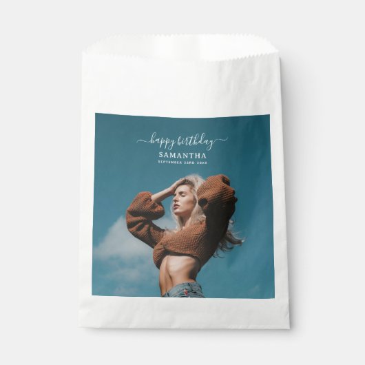 Sachets En Papier Photo personnalisée Selfie fête d'anniversaire pho (Devant)