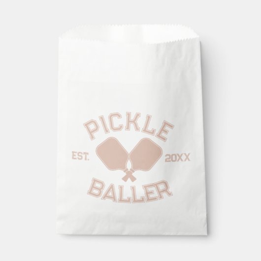 Sachets En Papier Pickle Baller Pickleball Collegiate Typographie (Devant)