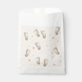 Sachets En Papier Pieds bébé garçon fille douche beige (Devant)