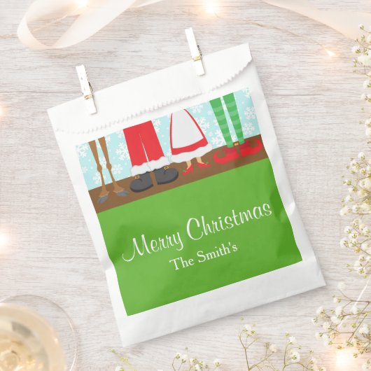 Sachets En Papier Pieds de rennes Père Noël de Noël (Coupé)