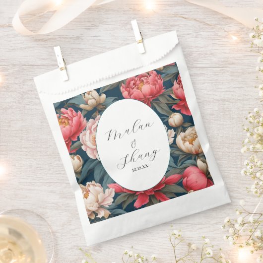 Sachets En Papier Pies roses et blanches Mariage oriental (Coupé)