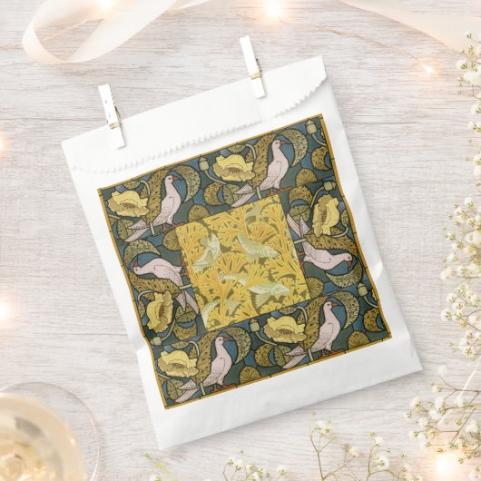 Sachets En Papier Pigeon Blue Yellow Fish Art Nouveau (Coupé)