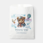 Sachets En Papier Pilote Teddy Bear Anniversaire ou Baby shower (Devant)