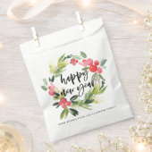 Sachets En Papier Pin d'aquarelle et Wreath Holly Bonne année (Coupé)