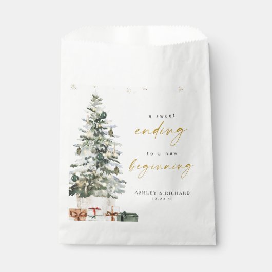 Sachets En Papier Pine Tree Noël Mariage Favoriser Sac (Devant)