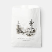 Sachets En Papier Pine Woods Mountain Paysage Mariage de croquis (Devant)
