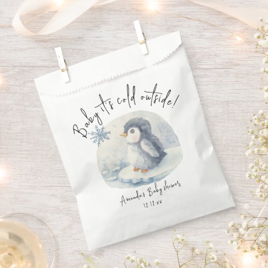 Sachets En Papier Pingouin arctique mignon - bébé il fait froid deho (Coupé)