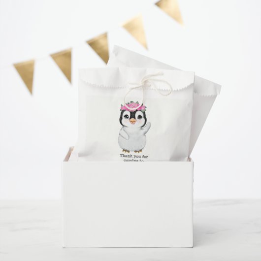 Sachets En Papier Pingouin rose Favoriser sac, sac cadeau personnali (Fête)