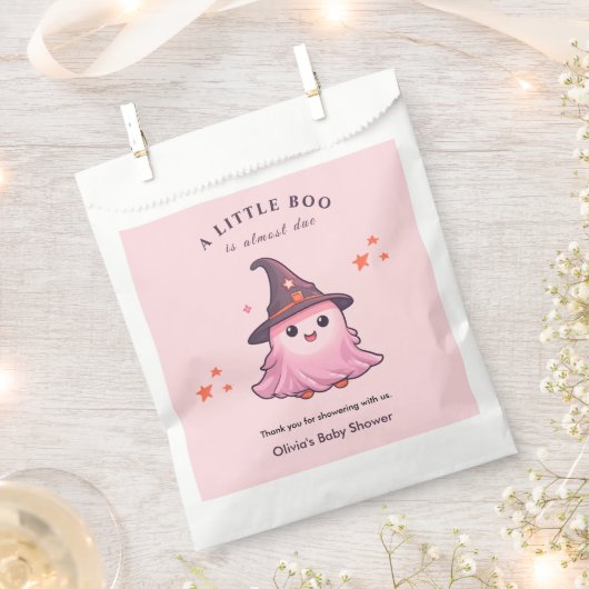 Sachets En Papier Pink A Little Boo Halloween Baby Shower (Coupé)