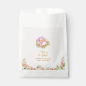 Sachets En Papier Pink and Gold Flower thème c'est un baby shower fi (Devant)