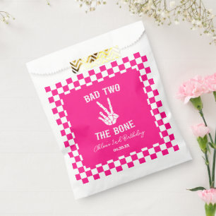 Sachets En Papier Pink Bad Two The Bone Skeleton 2e fête d'anniversa