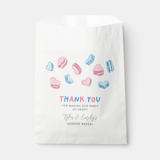 Sachets En Papier Pink Blue Macarons Genre Reveve Party (Devant)