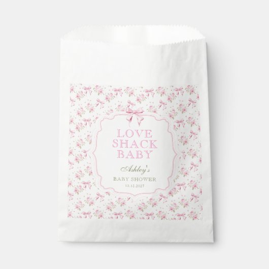 Sachets En Papier Pink Bow Love Shack Girl Baby shower (Devant)