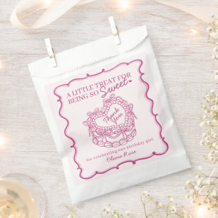 Sachets En Papier Pink Bow Retro Coquette gâteau Coquette Anniversai