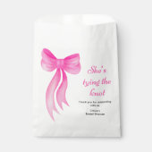 Sachets En Papier Pink Bow She's Tying the Knot Bridal Shower  (Devant)