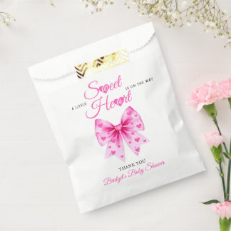 Sachets En Papier Pink Bow Sweetheart girl Valentine's Baby shower