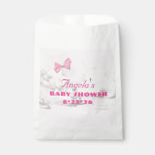 Sachets En Papier Pink Bows Baby Shower Personalized  (Devant)