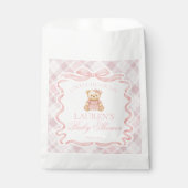 Sachets En Papier Pink Coquette Bow Bear Plaid Baby Shower Dessert (Devant)