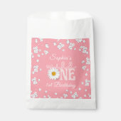 Sachets En Papier Pink Daisy Wild One 1st Birthday  (Devant)