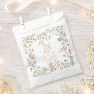 Sachets En Papier Pink Delicate Vintage Bunny Baby shower