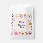 Sachets En Papier Pink Éffrayant One Cute Ghost Halloween 1er Annive (Devant)