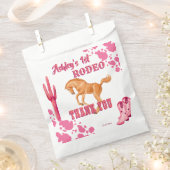 Sachets En Papier Pink First rodeo cowgirl fête d'anniversaire merci (Coupé)