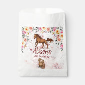 Sachets En Papier Pink Floral Anniversaire Cheval fête d'anniversair (Devant)