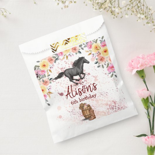 Sachets En Papier Pink Floral Anniversaire Cheval fête d'anniversair (Scellé)