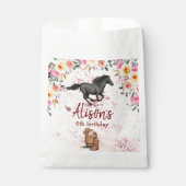 Sachets En Papier Pink Floral Anniversaire Cheval fête d'anniversair (Devant)