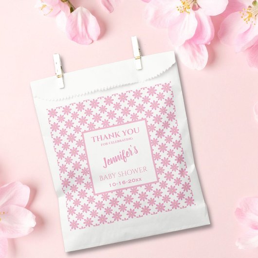 Sachets En Papier Pink Floral Baby Shower 