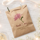 Sachets En Papier Pink Floral Wedding Thank You (Coupé)