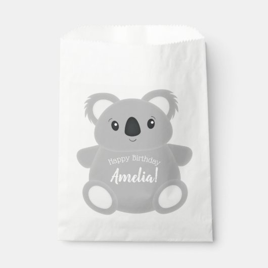 Sachets En Papier Pink Koala Bear Anniversaire (Devant)