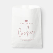 Sachets En Papier Pink Modern Script One Smart Cookie Graduation (Devant)