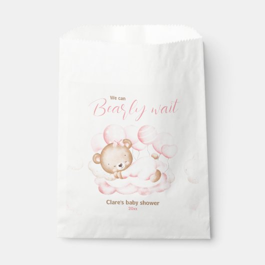 Sachets En Papier Pink Nous pouvons attendre prématurément Ours Baby (Devant)