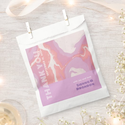 Sachets En Papier Pink Pastel Art Abstrait Mariage Favor Sac (Coupé)