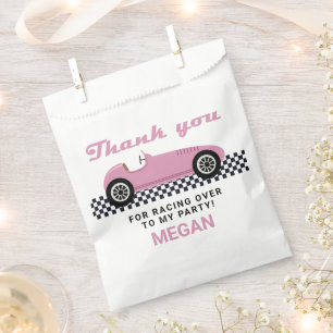 Sachets En Papier Pink Race Voiture Course Anniversaire Fête Favoris