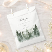 Sachets En Papier Pins de forêt sauvage Merci Mariage (Coupé)