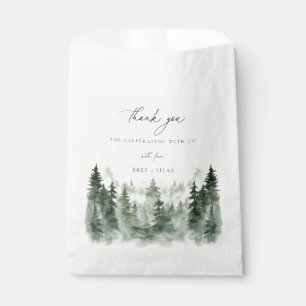 Sachets En Papier Pins de forêt sauvage Merci Mariage