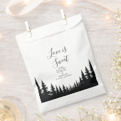 Sachets En Papier Pins noirs et blancs Mariage d'hiver (Coupé)