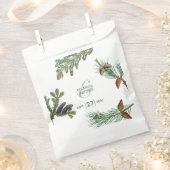 Sachets En Papier Pins rustiques Mariage de verdure forestière (Coupé)