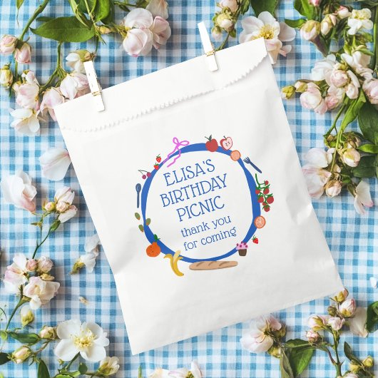 Sachets En Papier Pique-nique Moderne Cute MainDrawn PERSONNALISÉ AN