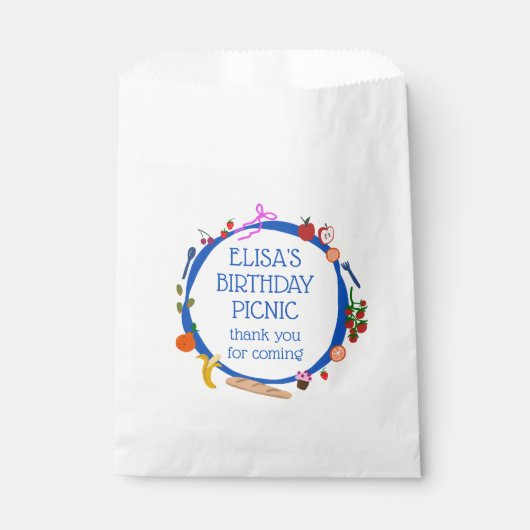 Sachets En Papier Pique-nique Moderne Cute MainDrawn PERSONNALISÉ AN (Devant)