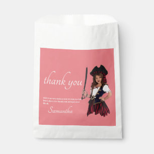 Sachets En Papier Pirate fille Merci rose Faveur sac